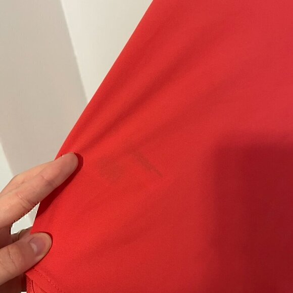 ANN TAYLOR Matte Jersey Shell Coral Split Neck Mixed Media Sleeveless Tank Top S - Picture 13 of 14